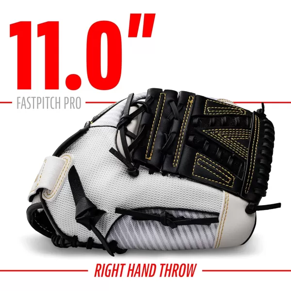 Franklin Sports Fastpitch Pro Series Softball Gloves  Right or Left Hand Throw  Adult and Youth Sizes  11in 115in 12in 125in and 13in Size MittsWhiteGold
