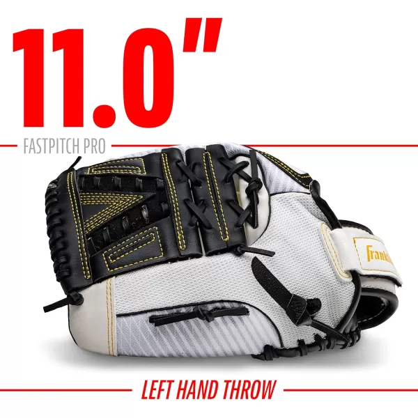 Franklin Sports Fastpitch Pro Series Softball Gloves  Right or Left Hand Throw  Adult and Youth Sizes  11in 115in 12in 125in and 13in Size MittsWhiteGold