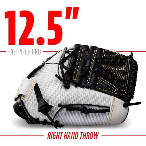 Franklin Sports Fastpitch Pro Series Softball Gloves  Right or Left Hand Throw  Adult and Youth Sizes  11in 115in 12in 125in and 13in Size MittsWhiteGold