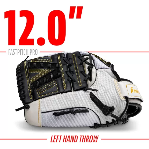 Franklin Sports Fastpitch Pro Series Softball Gloves  Right or Left Hand Throw  Adult and Youth Sizes  11in 115in 12in 125in and 13in Size MittsWhiteGold