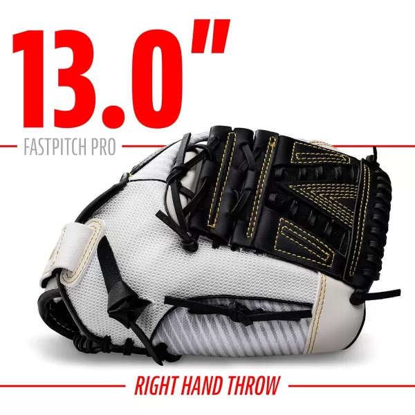 Franklin Sports Fastpitch Pro Series Softball Gloves  Right or Left Hand Throw  Adult and Youth Sizes  11in 115in 12in 125in and 13in Size MittsWhiteGold