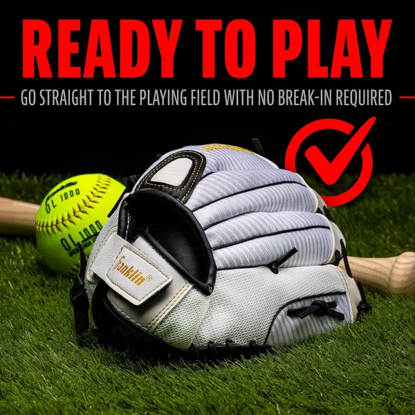 Franklin Sports Fastpitch Pro Series Softball Gloves  Right or Left Hand Throw  Adult and Youth Sizes  11in 115in 12in 125in and 13in Size MittsWhiteGold