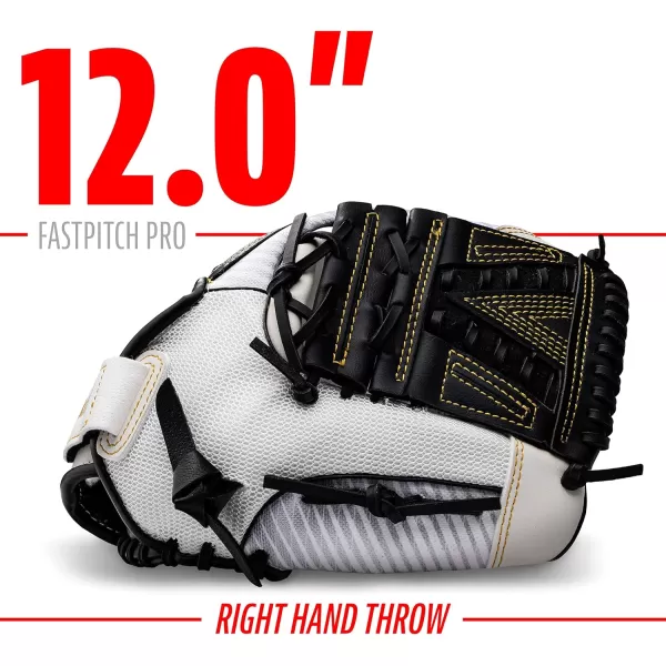 Franklin Sports Fastpitch Pro Series Softball Gloves  Right or Left Hand Throw  Adult and Youth Sizes  11in 115in 12in 125in and 13in Size MittsWhiteGold