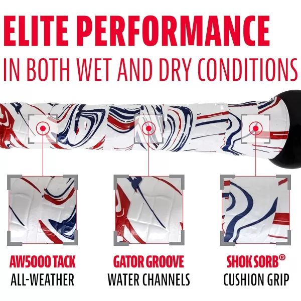 Franklin Sports Gator Grip  Baseball Bat Grip TapeWhiteNavyRed