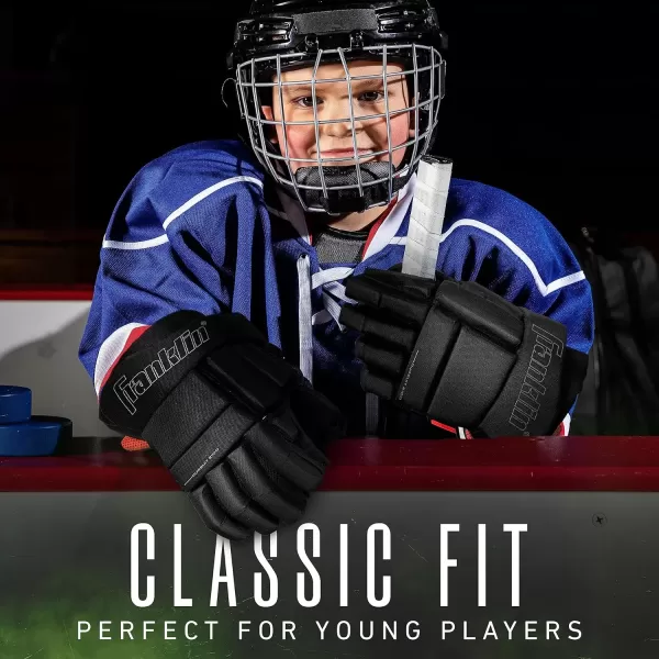 imageFranklin Sports Ice Hockey Gloves  10quot Youth Gloves  Thumb Lock System  Flexible Full Motion Cuff  Perfect for Kids