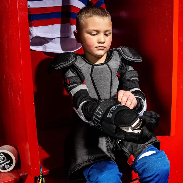 imageFranklin Sports Ice Hockey Gloves  10quot Youth Gloves  Thumb Lock System  Flexible Full Motion Cuff  Perfect for Kids