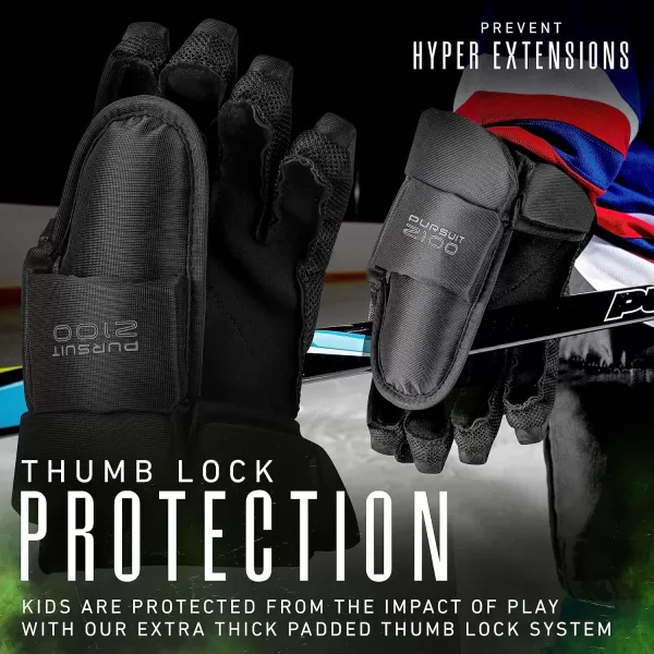 imageFranklin Sports Ice Hockey Gloves  10quot Youth Gloves  Thumb Lock System  Flexible Full Motion Cuff  Perfect for Kids