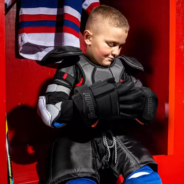imageFranklin Sports Ice Hockey Gloves  10quot Youth Gloves  Thumb Lock System  Flexible Full Motion Cuff  Perfect for Kids