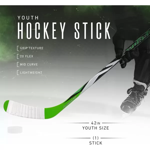 imageFranklin Sports Kids Ice Hockey Sticks  Ripper Junior  Youth Composite Hockey Sticks  Righty  Lefty 50Flex Ice Hockey Sticks  Textured Grip  55quot Inch  42quot Inch Youth Hockey SticksOlive