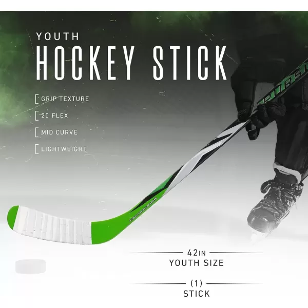 imageFranklin Sports Kids Ice Hockey Sticks  Ripper Junior  Youth Composite Hockey Sticks  Righty  Lefty 50Flex Ice Hockey Sticks  Textured Grip  55quot Inch  42quot Inch Youth Hockey SticksOlive