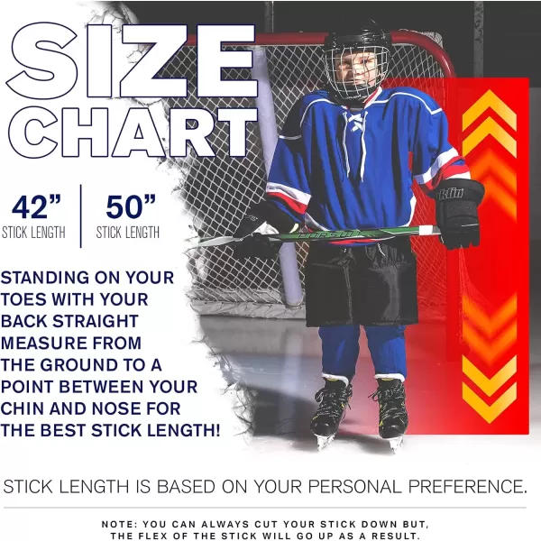 imageFranklin Sports Kids Ice Hockey Sticks  Ripper Junior  Youth Composite Hockey Sticks  Righty  Lefty 50Flex Ice Hockey Sticks  Textured Grip  55quot Inch  42quot Inch Youth Hockey SticksOlive