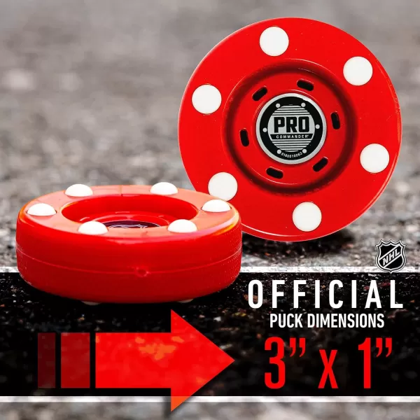imageFranklin Sports NHL Street Roller Hockey Pucks  Pro Commander Outdoor Roller Hockey Pucks for Practice  Training  Outdoor Hockey Street Pucks with Rollers  24 Bulk Packs 6 Packs  Single PucksRed  Pack of 6