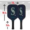 imageFranklin Sports MLB Team Pickleball Paddles  Official MLB Baseball Team Logo  Colors Pickleball Paddles  Signature Series 13MM Pickleball Paddle with MaxGrit  USA Pickleball USAPA ApprovedSeattle Mariners