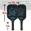 imageFranklin Sports MLB Team Pickleball Paddles  Official MLB Baseball Team Logo  Colors Pickleball Paddles  Signature Series 13MM Pickleball Paddle with MaxGrit  USA Pickleball USAPA ApprovedMiami Marlins