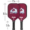 imageFranklin Sports NHL Team Pickleball Paddles  Official NHL Hockey Team Logo Pickleball Paddles  Signature Series 13MM Pickleball Paddle with MaxGrit  USA Pickleball USAPA ApprovedColorado Avalanche