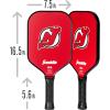 imageFranklin Sports NHL Team Pickleball Paddles  Official NHL Hockey Team Logo Pickleball Paddles  Signature Series 13MM Pickleball Paddle with MaxGrit  USA Pickleball USAPA ApprovedNew Jersey Devils