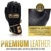 imageFranklin Sports MLB Batting Gloves  CFX Pro PRT Heavy Duty Protective Baseball  Softball Batting Gloves  Adult Padded Reinforced Leather Batting GlovesBlackGold
