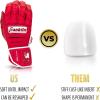 imageFranklin Sports MLB Batting Gloves  CFX Pro PRT Heavy Duty Protective Baseball  Softball Batting Gloves  Adult Padded Reinforced Leather Batting GlovesRed HiLite