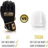 imageFranklin Sports MLB Batting Gloves  CFX Pro PRT Heavy Duty Protective Baseball  Softball Batting Gloves  Adult Padded Reinforced Leather Batting GlovesBlackGold