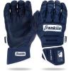 imageFranklin Sports MLB Batting Gloves  CFX Pro PRT Heavy Duty Protective Baseball  Softball Batting Gloves  Adult Padded Reinforced Leather Batting GlovesNavy HiLite