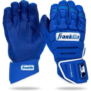 imageFranklin Sports MLB Batting Gloves  CFX Pro PRT Heavy Duty Protective Baseball  Softball Batting Gloves  Adult Padded Reinforced Leather Batting GlovesRoyal