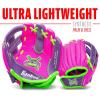 imageFranklin Sports Air Tech Adapt Series 85quot Teeball Glove Right Handed ThrowerPinkPurple