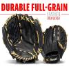 imageFranklin Sports Baseball Glove  ProFlex Adult Baseball  Softball Glove  Baseball  Fastpitch Softball Outfield Mitt  Left Handed Throw  Right Handed ThrowBlackCamel