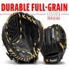 imageFranklin Sports Baseball Glove  ProFlex Adult Baseball  Softball Glove  Baseball  Fastpitch Softball Outfield Mitt  Left Handed Throw  Right Handed ThrowBlackCamel