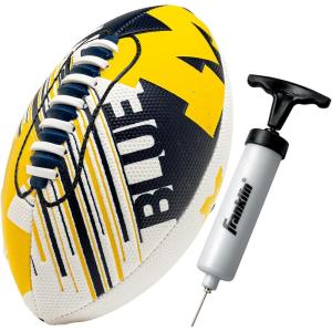 imageFranklin Sports NCAA Football  Youth Mini Football  85quot Football SPACELACE Easy Grip Texture Perfect for KidsMichigan Wolverines