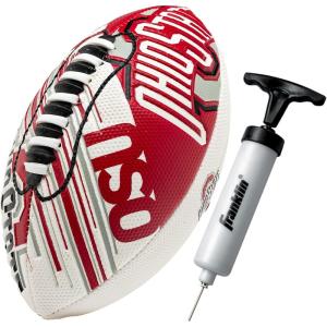 imageFranklin Sports NCAA Football  Youth Mini Football  85quot Football SPACELACE Easy Grip Texture Perfect for KidsOhio State Buckeyes