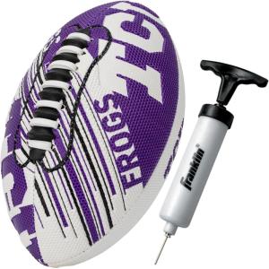 imageFranklin Sports NCAA Football  Youth Mini Football  85quot Football SPACELACE Easy Grip Texture Perfect for KidsTCU Horned Frogs