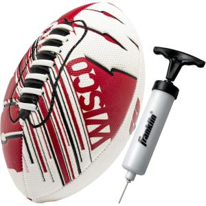 imageFranklin Sports NCAA Football  Youth Mini Football  85quot Football SPACELACE Easy Grip Texture Perfect for KidsWisconsin Badgers