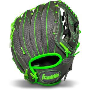 imageFranklin Sports Youth Teeball Gloves  Shok Sorb Kids Baseball  Teeball Mitt  Boys  Girls Fielders Gloves for Teeball Baseball  Softball  105quot Inch Glove  Multiple ColorsGraphiteLime