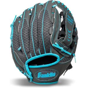 imageFranklin Sports Youth Teeball Gloves  Shok Sorb Kids Baseball  Teeball Mitt  Boys  Girls Fielders Gloves for Teeball Baseball  Softball  105quot Inch Glove  Multiple ColorsGraphiteBlue