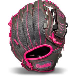 imageFranklin Sports Youth Teeball Gloves  Shok Sorb Kids Baseball  Teeball Mitt  Boys  Girls Fielders Gloves for Teeball Baseball  Softball  105quot Inch Glove  Multiple ColorsGraphitePink