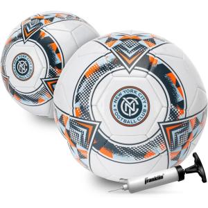 imageFranklin Sports Official MLS Team Soccer Balls  Official Size 5 Soccer Balls  Regulation Size  Weight Soccer Ball for Kids  Adults  Boys  Girls Soccer Ball  Air Pump IncludedNew York City FC