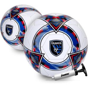 imageFranklin Sports Official MLS Team Soccer Balls  Official Size 5 Soccer Balls  Regulation Size  Weight Soccer Ball for Kids  Adults  Boys  Girls Soccer Ball  Air Pump IncludedSan Jose Earthquakes