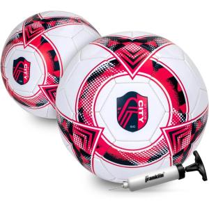 imageFranklin Sports Official MLS Team Soccer Balls  Official Size 5 Soccer Balls  Regulation Size  Weight Soccer Ball for Kids  Adults  Boys  Girls Soccer Ball  Air Pump IncludedSt Louis City SC