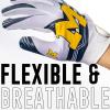 imageFranklin Sports Youth NCAA Football Receiver Gloves  Receiver Gloves for Kids  NCAA Team Logos and Silicone Palm  Youth Pair  Great for Games ampamp CostumesMichigan Wolverines