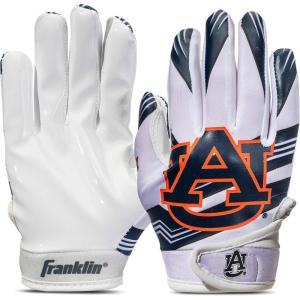 imageFranklin Sports Youth NCAA Football Receiver Gloves  Receiver Gloves for Kids  NCAA Team Logos and Silicone Palm  Youth Pair  Great for Games ampamp CostumesAuburn Tigers