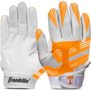 imageFranklin Sports Youth NCAA Football Receiver Gloves  Receiver Gloves for Kids  NCAA Team Logos and Silicone Palm  Youth Pair  Great for Games ampamp CostumesTennessee Volunteers