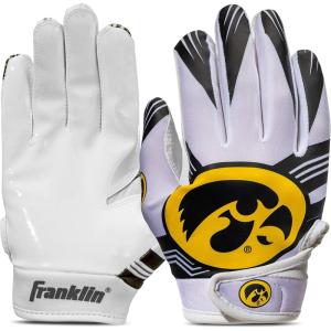 imageFranklin Sports Youth NCAA Football Receiver Gloves  Receiver Gloves for Kids  NCAA Team Logos and Silicone Palm  Youth Pair  Great for Games ampamp CostumesIowa Hawkeyes
