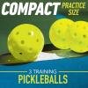 imageFranklin Sports Training Pickleballs  Training Pickleballs for Beginners  Skill Practice  69mm or 80mm Outdoor Pickleballs  Pickleball 3 Pack  Optic Yellow69 MM