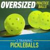 imageFranklin Sports Training Pickleballs  Training Pickleballs for Beginners  Skill Practice  69mm or 80mm Outdoor Pickleballs  Pickleball 3 Pack  Optic Yellow80 MM