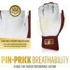 imageFranklin Sports MLB Power Strap Infinite Batting Gloves  Baseball  Softball Long Cuff Batting Gloves  Adult  YouthBurgundyGold