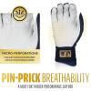 imageFranklin Sports MLB Power Strap Infinite Batting Gloves  Baseball  Softball Long Cuff Batting Gloves  Adult  YouthNavyGold