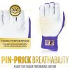 imageFranklin Sports MLB Power Strap Infinite Batting Gloves  Baseball  Softball Long Cuff Batting Gloves  Adult  YouthPurpleGold