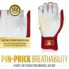 imageFranklin Sports MLB Power Strap Infinite Batting Gloves  Baseball  Softball Long Cuff Batting Gloves  Adult  YouthRedGold