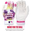 imageFranklin Sports MLB Youth Teeball Batting Gloves  Grow to Pro Kids Baseball  Softball Flexible Batting Gloves  Boys  Girls Expandable Batting Gloves for Teeball Baseball  SoftballPinkWhite