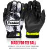 imageFranklin Sports MLB Youth Teeball Batting Gloves  Grow to Pro Kids Baseball  Softball Flexible Batting Gloves  Boys  Girls Expandable Batting Gloves for Teeball Baseball  SoftballBlackWhite